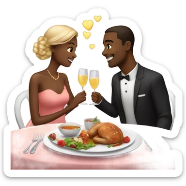 Romantic dinner date for beautiful couple sticker