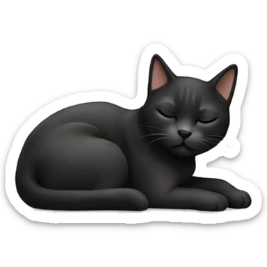 Sleeping cat black sticker