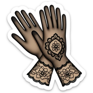 Black lace glove sticker