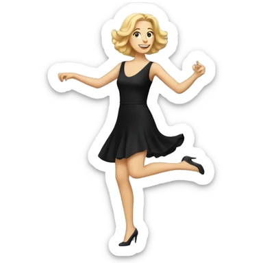 White woman black dress dancing sticker