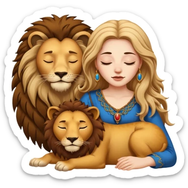 The lion and a sleeping gypsy sticker
