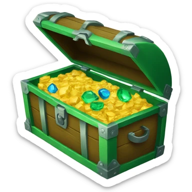 green color treasure chest open sticker