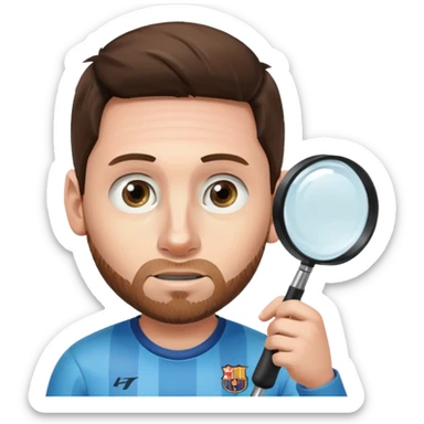Messi mirando con una lupa sticker