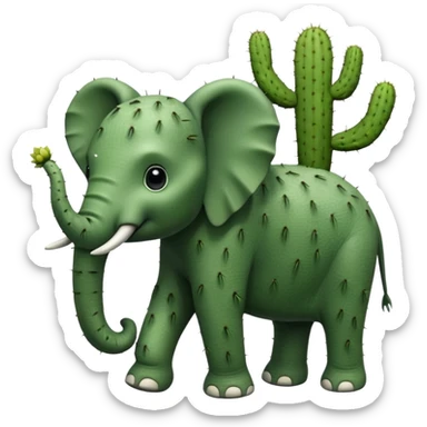 hybrid of an elephant and a cactus sticker