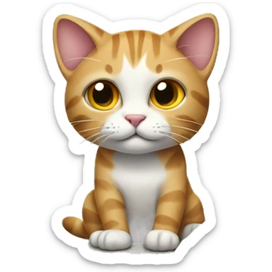 cat standed in a rock sticker