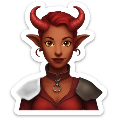 red female tiefling sticker