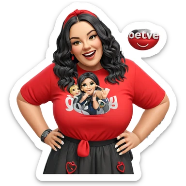 smiling girl in stylish outfit sticker