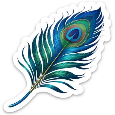 Single pintresty Peacock feather sticker