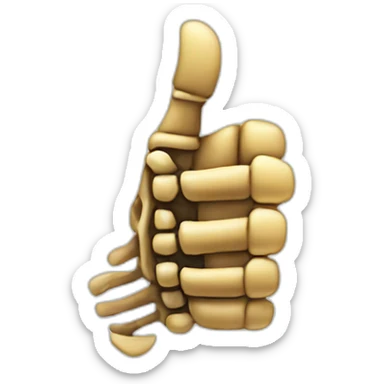 thumbs up, skeleton hand sticker