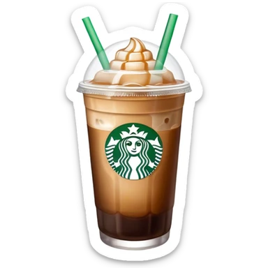 Starbuck ice coffee with ice cubes sticker