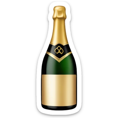 Champagne black bottle sticker