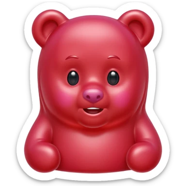 beautiful red gummy bear with long hair, only head sticker
