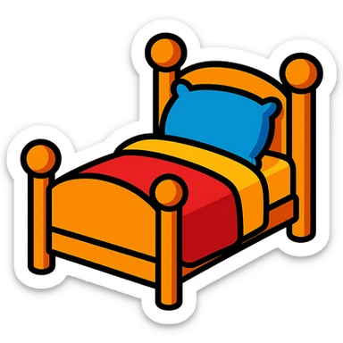 cute cartoon style bed sticker