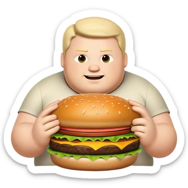 fat roblox guy eating fat food sticker
