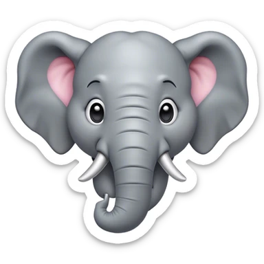 Cinematic Comical Elephant Portrait Emoji, Head tilted dramatically with an exaggeratedly amused expression, featuring a striking gray hide with whimsical wrinkles and wide, expressive eyes full of playful disbelief, Simplified yet hilariously expressive features, highly detailed, glowing with a slightly sassy glow, high shine, dramatic yet playful, stylized with an air of cheeky mischief, bright and endearing, soft glowing outline, capturing the essence of a spirited and over-the-top elephant, so meme-worthy it feels like it could trumpet its way into internet fame instantly! sticker