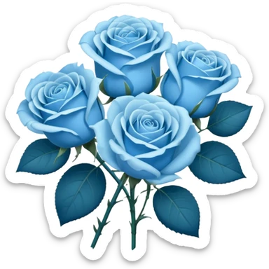 A bouquet of light blue roses sticker