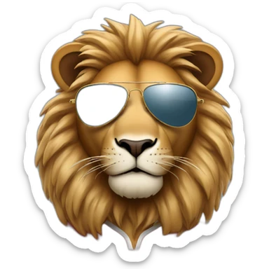 Lion wearing arsenal shirt and aviator sunglasses sticker