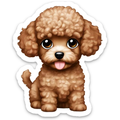 Toy poodle puppy red sticker