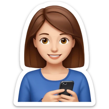 frau ist glücklich am Smartphone sticker