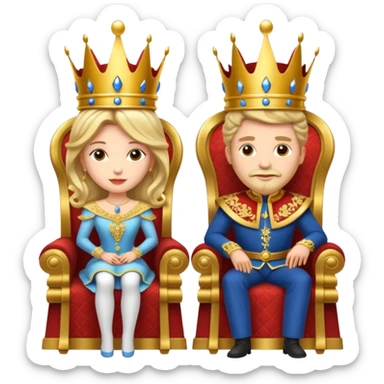 King and Queen in their thrones sticker