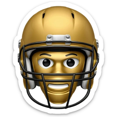 college football player helmets dark gold  sticker
