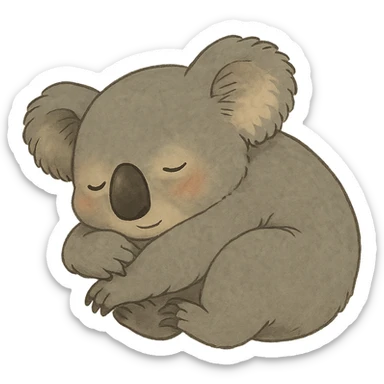 sleeping koala, peaceful and cozy in ghibli style sticker