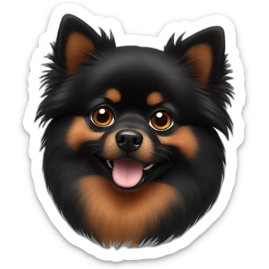 black-orange pomeranian sticker