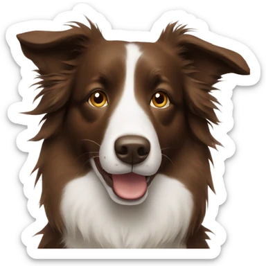 Brown border collie sticker