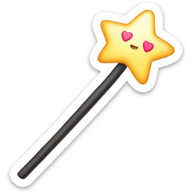 A magic wand with hearts sticker