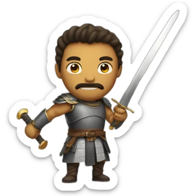 a swordsman with big sword sticker