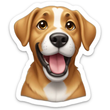 mixed breed caramel playing sticker