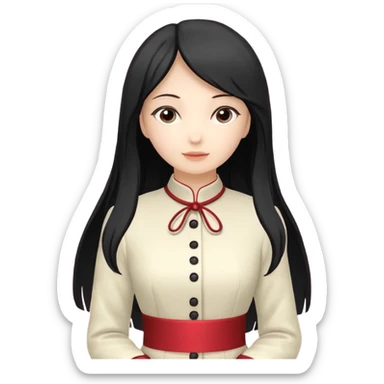 Девушка белокожая на беговой дорожке, с длинными светло-лиловыми волосами, в черном топе, в серых спортивных штанах, с черными ресницами sticker