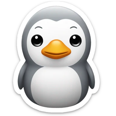 Pingouin gris et blanc avec un tout petit becs  sticker