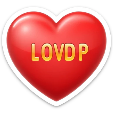 SR loves DP text inside a heart sticker