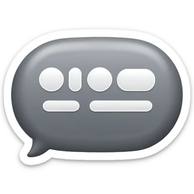 Simple grey chat bubble, messaging icon sticker
