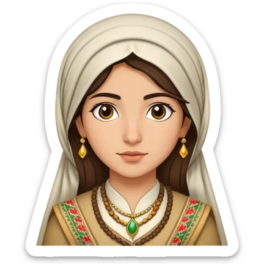 Kurdish girl with traditional clothes sticker
