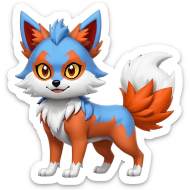 Lycanroc-Zorua-Litten-Mightyena-fusion sticker