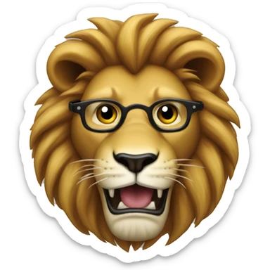 Cool lion spy sticker