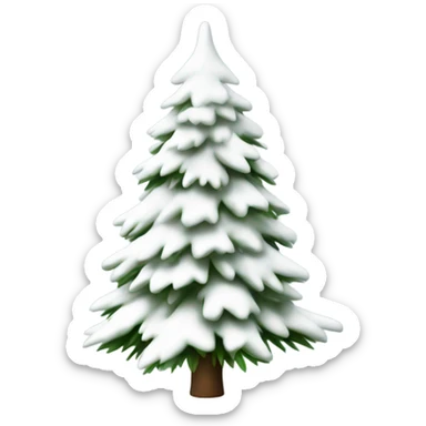  actual white fir christmas tree isolated.  sticker
