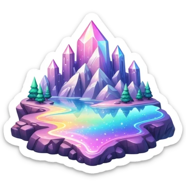 Iridescent epic glistening glossy sparkly shiny glittery scenery  sticker