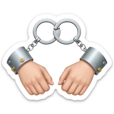 Dos manos con unas esposas  sticker