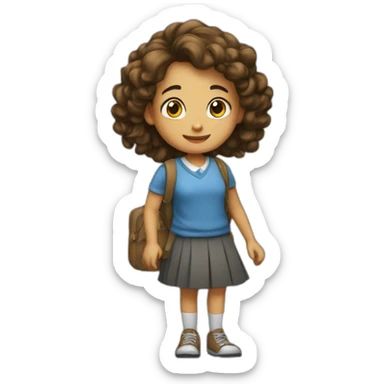 fille qui travaille à l'école sticker