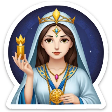 Tarot Card with a high priestess on it sticker