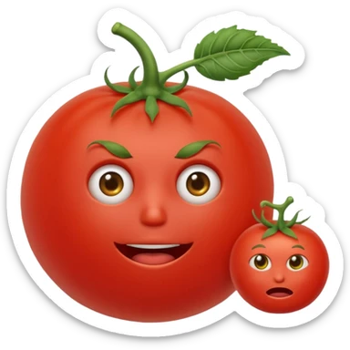 Eine Tomate mit Gesicht welche Arme hat und Beine in Strich form hat  sticker
