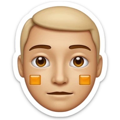 facial recognition emoji, a face with a digital grid overlay, apple emoji style sticker