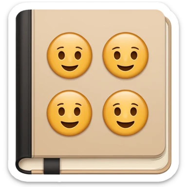 minimal flat emoji of a German language textbook titled “Grammar A1–B1”, clean modern cover, simple beige and white tones, crisp vector lines, elegant academic look, transparent background sticker