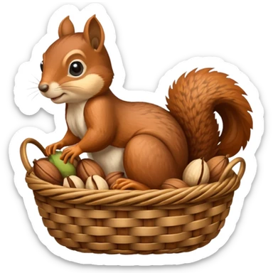 nut basket for squirrel sticker