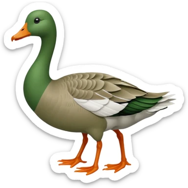 Make an emoji for a goose that's green (dominant colour #39C700). Use the existing goose emoji for inspiration. Show the whole body. Make the goose look like it's going somewhere sticker