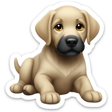 Cute black labrador puppy sticker