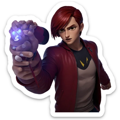vi in red jacket sticker